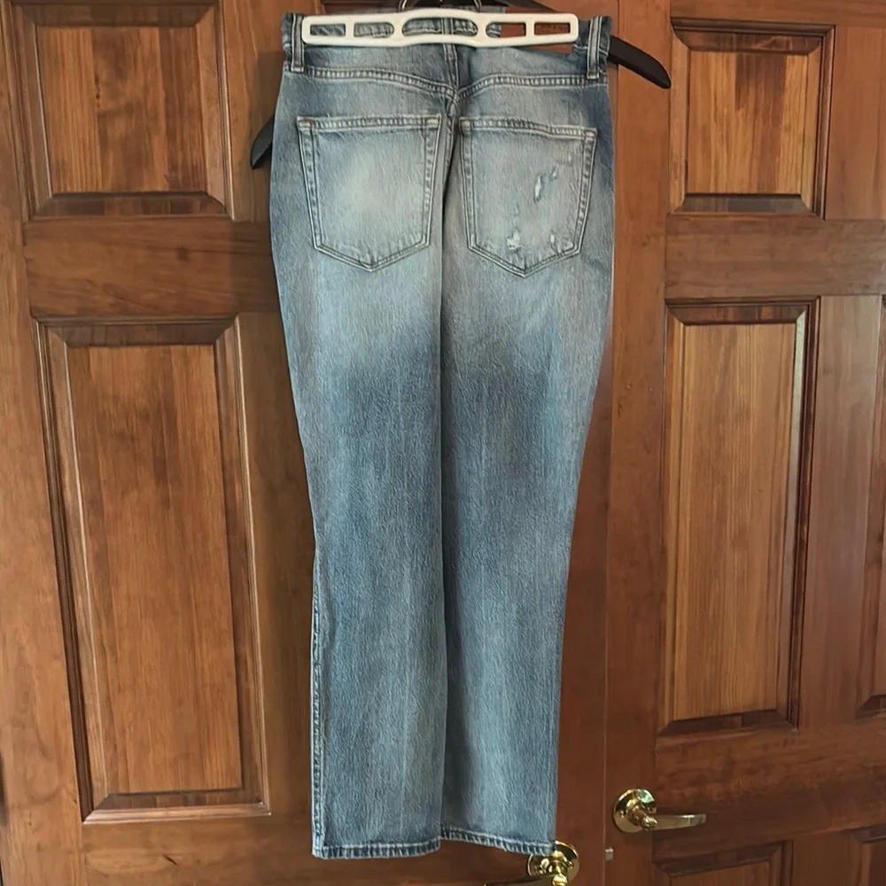 Lucky Brand Straight Leg Blue Jeans with Modern Distressing - Picture 7 of 11